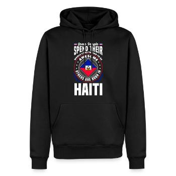 Haïti Haïti Drapeau Haïti Citation drôle - Sweat à capuche Premium bio Homme - noir - Devant - Nico (187cm)