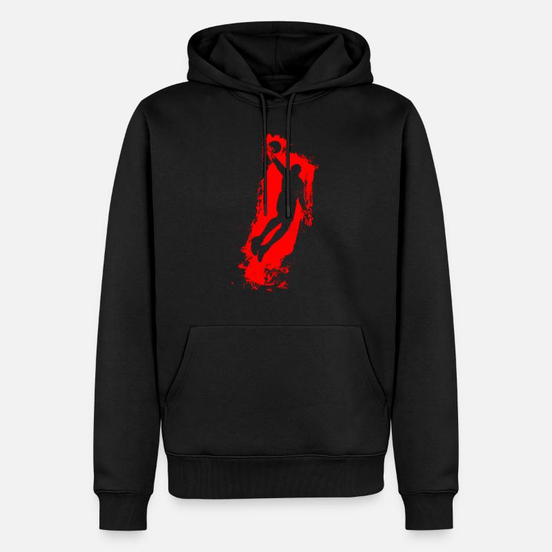 Basketball Air Man Rouge - Sweat à capuche Premium bio Homme - noir
