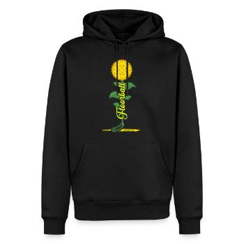 Floorball Unihockey FLOORBALL-Sommer Floorballer - Männer Premium Bio Hoodie - Schwarz - Vorne - Nico (187cm)
