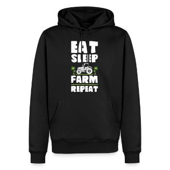Eat Sleep Farm Repeat - Männer Premium Bio Hoodie - Schwarz - Vorne - Nico (187cm)