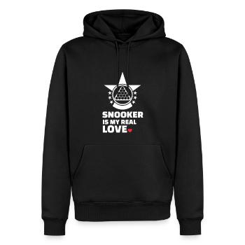 Ich Liebe Snooker - Männer Premium Bio Hoodie - Schwarz - Vorne - Nico (187cm)