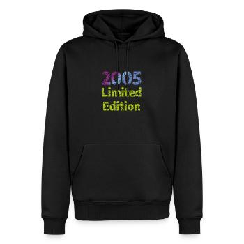 Édition limitée 2005 - Sweat à capuche Premium bio Homme - noir - Devant - Nico (187cm)