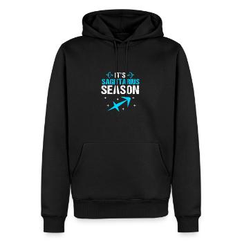 Signe du zodiaque Sagittaire - Sweat à capuche Premium bio Homme - noir - Devant - Nico (187cm)