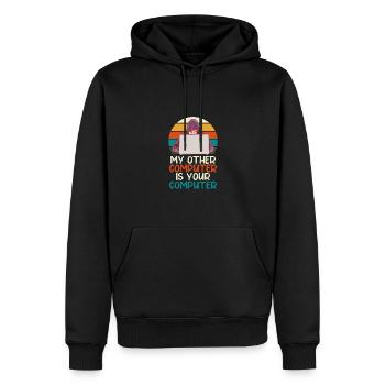 Programmeur Geek Programmeur Programmeur Informatique Codeur L - Sweat à capuche Premium bio Homme - noir - Devant - Nico (187cm)
