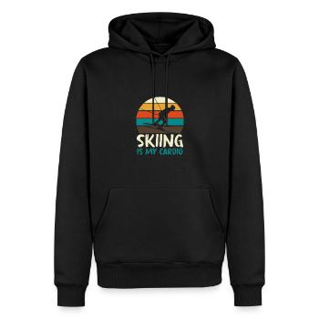 Skifahren Ski Skifahrer Biathlon Schnee Winterspor - Männer Premium Bio Hoodie - Schwarz - Vorne - Nico (187cm)