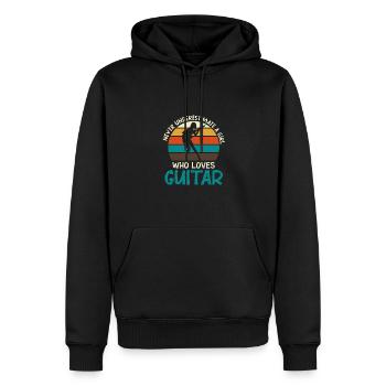 Guitare Musique Acoustique Guitare Guitariste Basse Li - Sweat à capuche Premium bio Homme - noir - Devant - Nico (187cm)