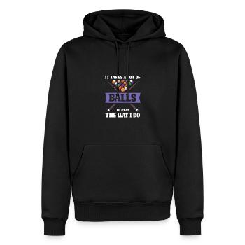Eat Sleep Billard Repeat Pool Snooker Lovers - Männer Premium Bio Hoodie - Schwarz - Vorne - Nico (187cm)