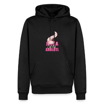 Drôle Axolotl Mignon Kawaii Animal Fun Liebhab - Sweat à capuche Premium bio Homme - noir - Devant - Nico (187cm)