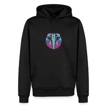 Lustiger Elefant Elefanten Zoo Tier Spaß Liebhaber - Männer Premium Bio Hoodie - Schwarz - Vorne - Nico (187cm)