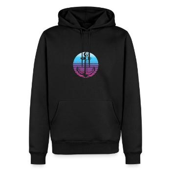 Drôle d’ancre Voile Capitaine de mer Sailor Fun Lieb - Sweat à capuche Premium bio Homme - noir - Devant - Nico (187cm)