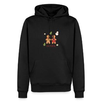 Joyeux Noël - Mange-moi - Pain d’épices - Sweat à capuche Premium bio Homme - noir - Devant - Nico (187cm)