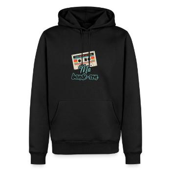 Ma bande son - Sweat à capuche Premium bio Homme - noir - Devant - Nico (187cm)