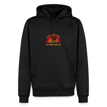 si on te demande - Sweat à capuche Premium bio Homme - noir - Devant - Nico (187cm)
