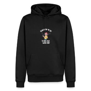 je bois que le week-end - Sweat à capuche Premium bio Homme - noir - Devant - Nico (187cm)