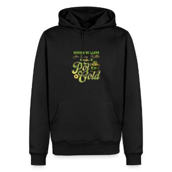 Bitcoin-Wallets sind viel besser als ein Topf voll Gold - Männer Premium Bio Hoodie - Schwarz - Vorne - Nico (187cm)