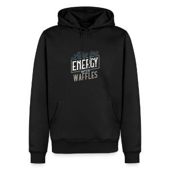 Aligner mon énergie avec l’inspiration des gaufres - Sweat à capuche Premium bio Homme - noir - Devant - Nico (187cm)