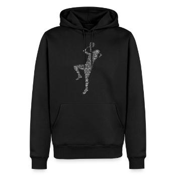 Basketball Mädchen - Männer Premium Bio Hoodie - Schwarz - Vorne - Nico (187cm)