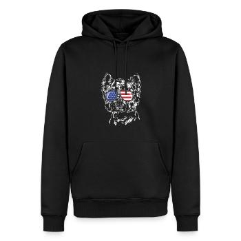 West Highland White Terrier America Flag Goggles - Men’s Premium Organic Hoodie - black - Front - Nico (187cm)