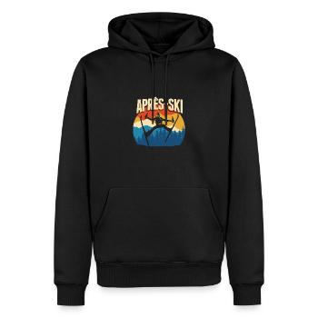Apres Ski - Cadeau de devis pour les skieurs de sports d’hiver - Sweat à capuche Premium bio Homme - noir - Devant - Nico (187cm)