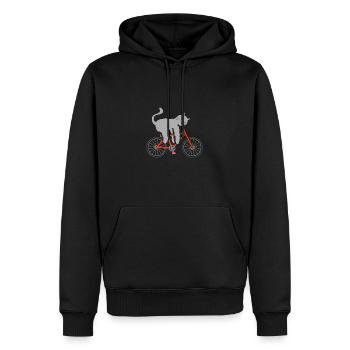 Cat Gravelbike Bike Bike Lazy Funny Sleep - Sweat à capuche Premium bio Homme - noir - Devant - Nico (187cm)