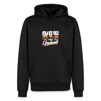 Save the Elephants - Elephant Africa Nature Climate - Sweat à capuche Premium bio Homme - noir - Devant - Nico (187cm)