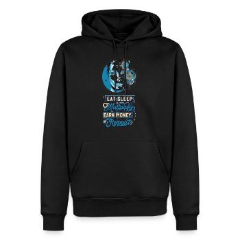Fans de Cyberpunk méfiez-vous ! Le cercle des choses - Sweat à capuche Premium bio Homme - noir - Devant - Nico (187cm)