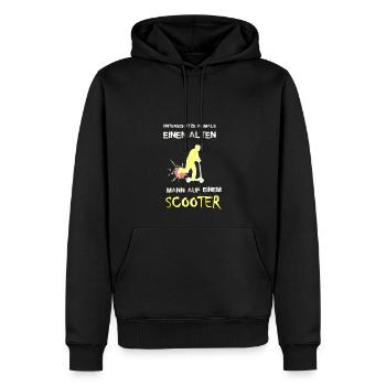 Alter Mann Stuntscooter - Freestyle Sportliches - Männer Premium Bio Hoodie - Schwarz - Vorne - Nico (187cm)