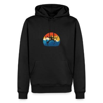 Apres Ski - Cadeau de devis pour les skieurs de sports d’hiver - Sweat à capuche Premium bio Homme - noir - Devant - Nico (187cm)