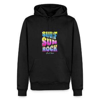 Summer Vacation Surf Sun Rock - Men’s Premium Organic Hoodie - black - Front - Nico (187cm)
