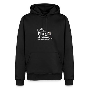 Mein Piano ruft Spruch Lustig Klavier Pianist - Männer Premium Bio Hoodie - Schwarz - Vorne - Nico (187cm)