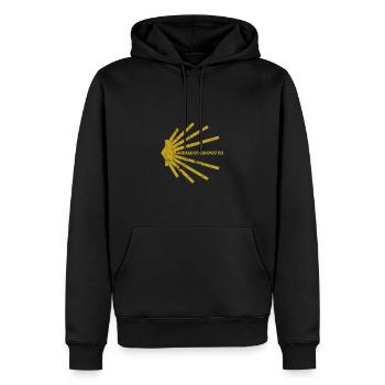 Camino - Jakobsweg - Santiago de Compostela - Männer Premium Bio Hoodie - Schwarz - Vorne - Nico (187cm)