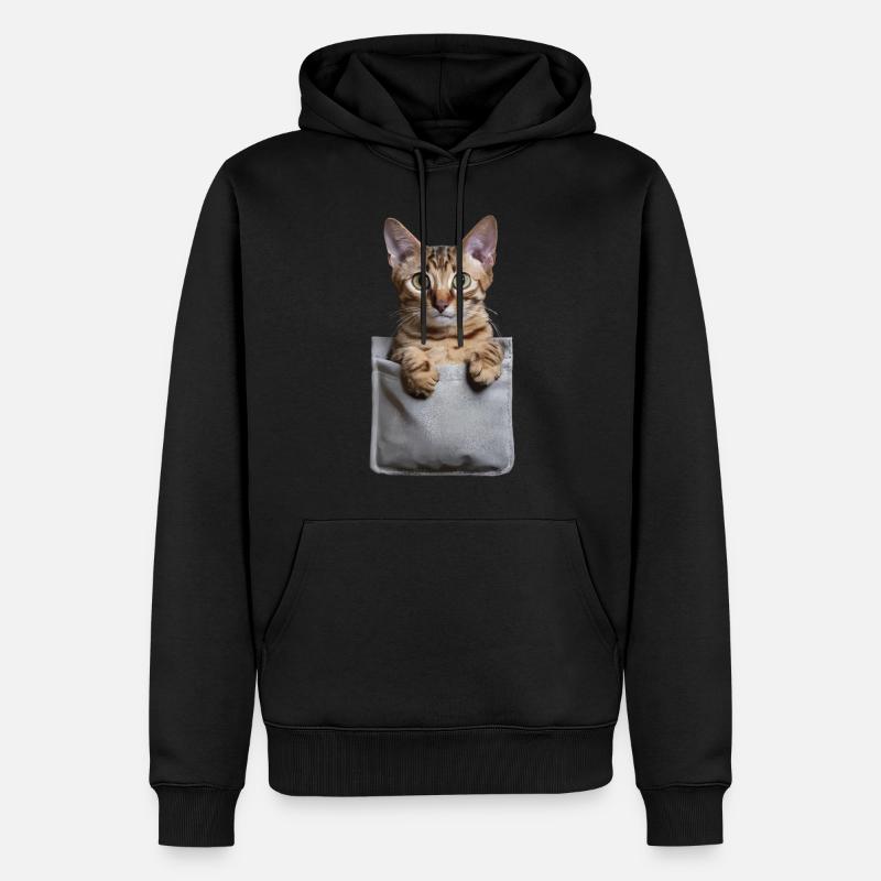 Abessinierkatze in der Tasche Geschenk - Männer Premium Bio Hoodie - Schwarz