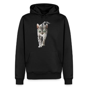 Ägyptische Mau - Männer Premium Bio Hoodie - Schwarz - Vorne - Nico (187cm)