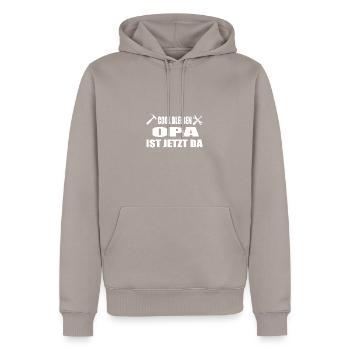 Opa - Männer Premium Bio Hoodie - Taupe - Vorne - Nico (187cm)