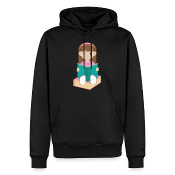 Schulanfang Maedchen 03 0225 - Männer Premium Bio Hoodie - Schwarz - Vorne - Nico (187cm)