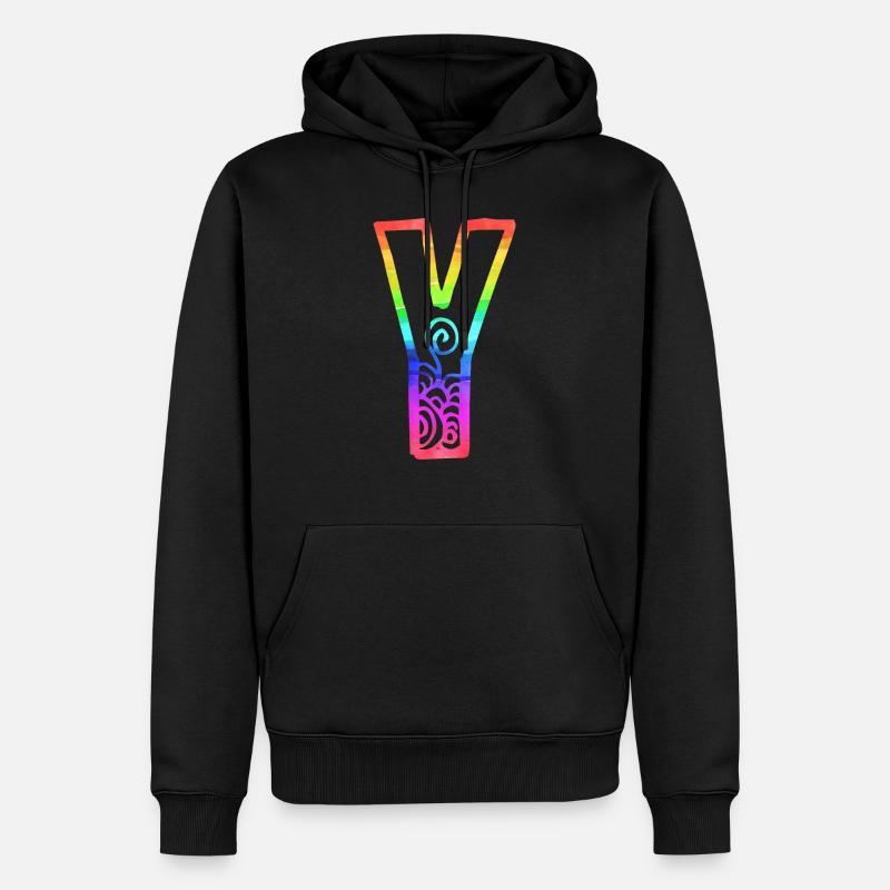arc en ciel y - Sweat à capuche Premium bio Homme - noir