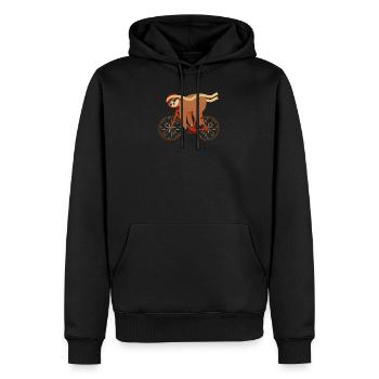 Sloth Sleeping On Bicycle - Sweat à capuche Premium bio Homme - noir - Devant - Nico (187cm)
