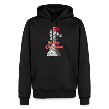 Pion d'échecs de Noël avec bonnet de Noel - Sweat à capuche Premium bio Homme - noir - Devant - Nico (187cm)