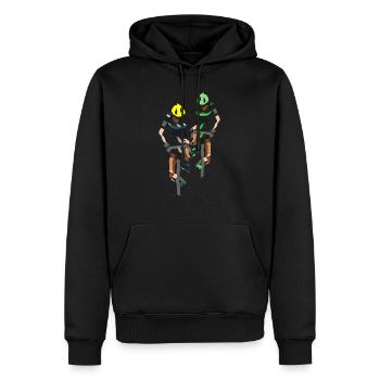 Cyclistes - Sweat à capuche Premium bio Homme - noir - Devant - Nico (187cm)
