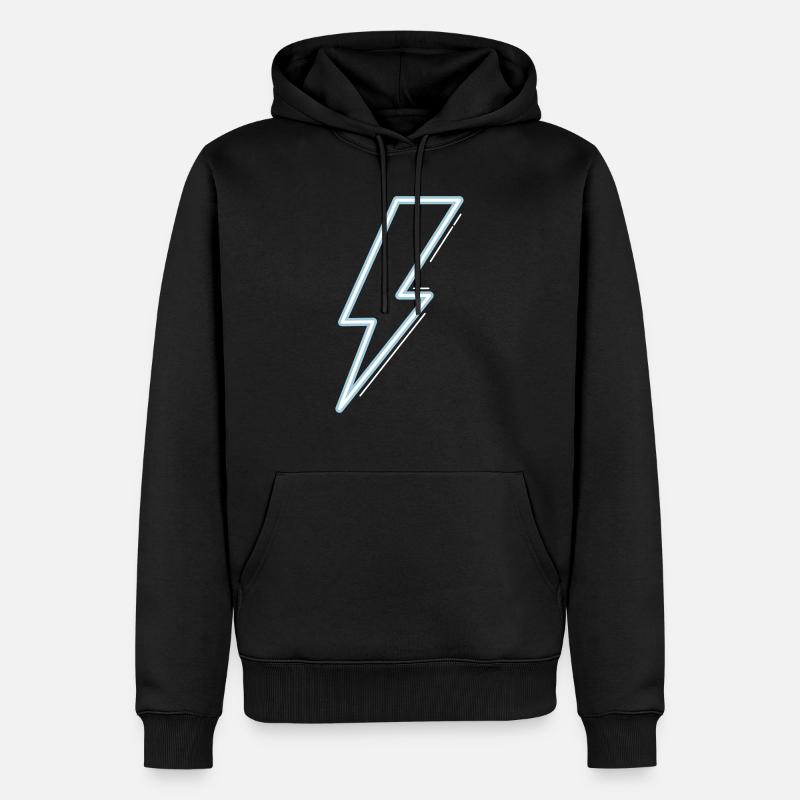 Neon blue flash light - Männer Premium Bio Hoodie - Schwarz