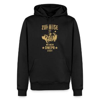 Zuhause Dnepr Beiwagen Motorradgespann Motorrad - Männer Premium Bio Hoodie - Schwarz - Vorne - Nico (187cm)
