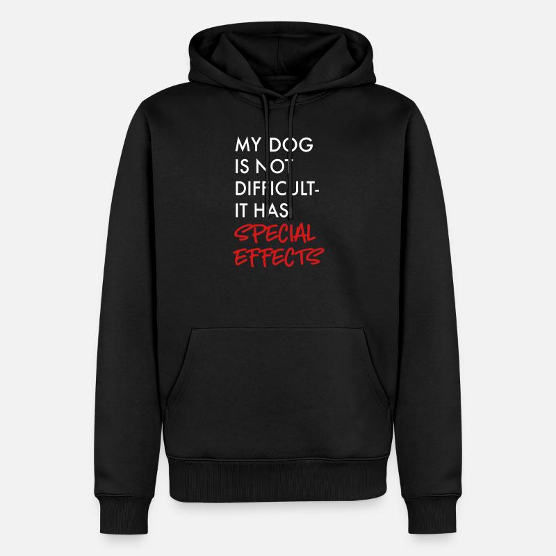Chien - Sweat à capuche Premium bio Homme - noir
