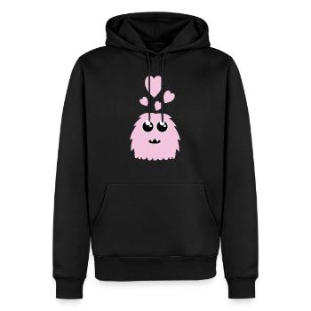 Nettes Ungeheuer - Männer Premium Bio Hoodie - Schwarz - Vorne - Nico (187cm)