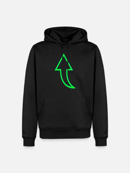 Pfeil nach oben - Männer Premium Bio Hoodie - Schwarz