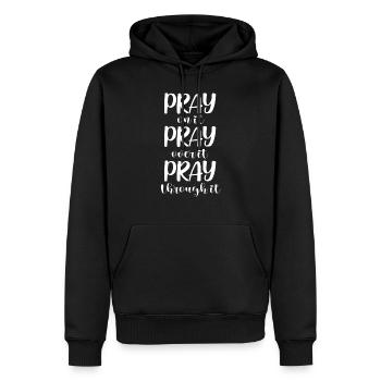 Pray Christian Jesus Christian - Men’s Premium Organic Hoodie - black - Front - Nico (187cm)