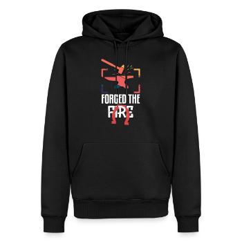 Hammer Forged The Fire - Men’s Premium Organic Hoodie - black - Front - Nico (187cm)