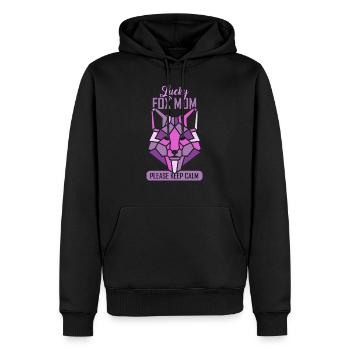 Lucky fox mom please keep calm - Männer Premium Bio Hoodie - Schwarz - Vorne - Nico (187cm)