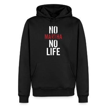 Nein Martha Kein Leben - Männer Premium Bio Hoodie - Schwarz - Vorne - Nico (187cm)