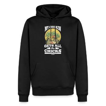 Huhn Bauernhof Geflügel Hahn Hühner Geschenk - Männer Premium Bio Hoodie - Schwarz - Vorne - Nico (187cm)