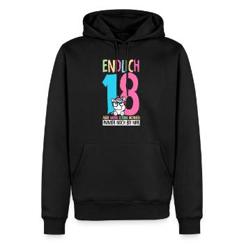Endlich 18 Geburtstag Party Feiern Geschenk Geburt - Männer Premium Bio Hoodie - Schwarz - Vorne - Nico (187cm)